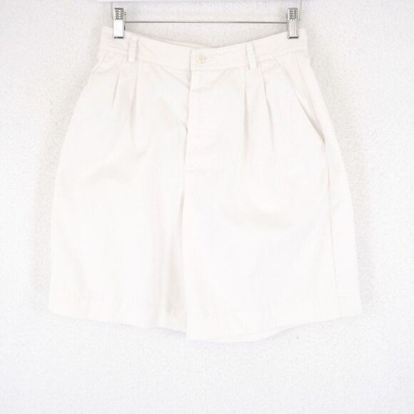 Liz‎ Claiborne Sport White Pleated Bermuda Shorts 8P Petite 26/8 High Rise - Picture 1 of 5